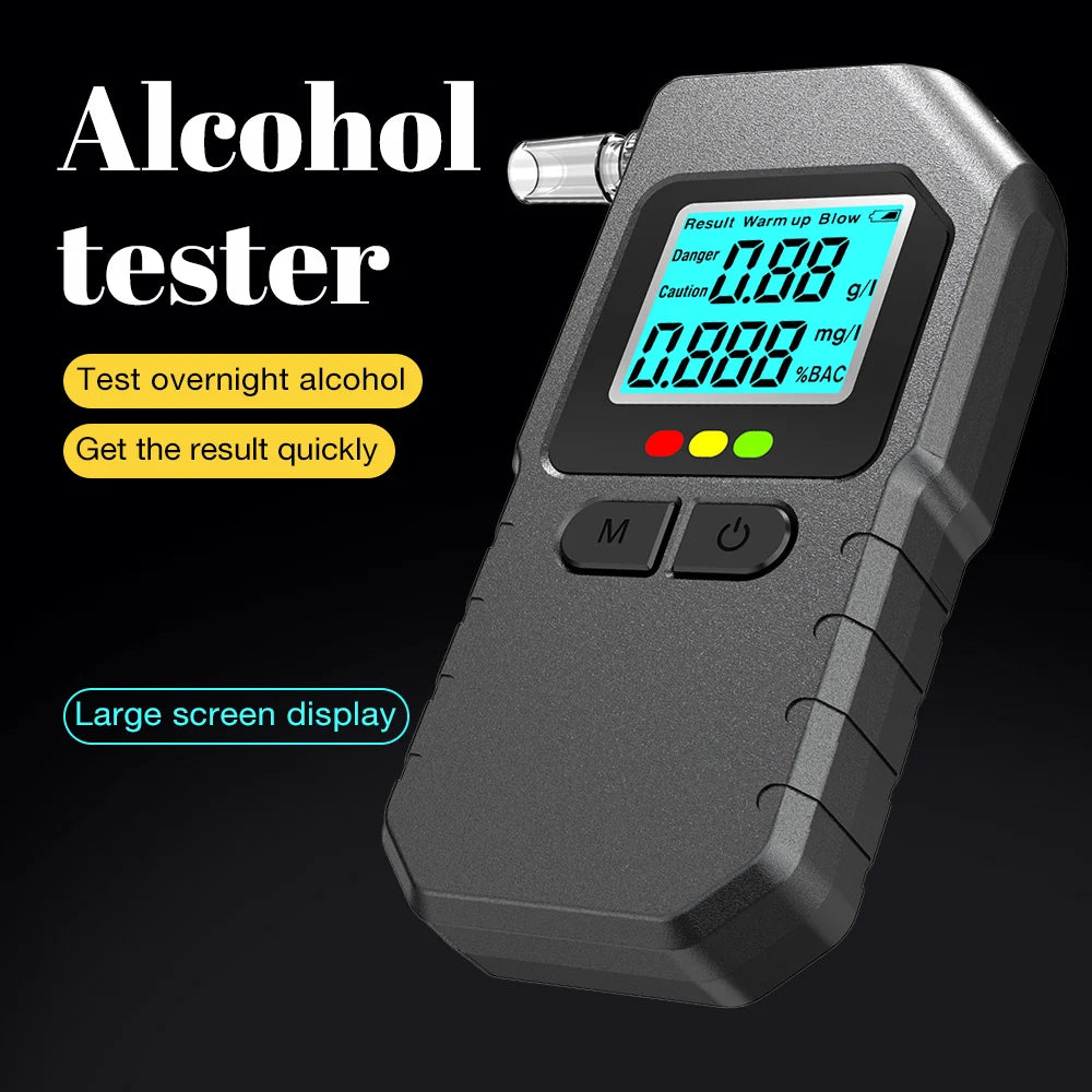 LCD Display Alcohol Detecor Semiconductor Alcohol Meter Accuracy Breath Alcohol Tester Police Alcohol Checker Drunk Driving Test