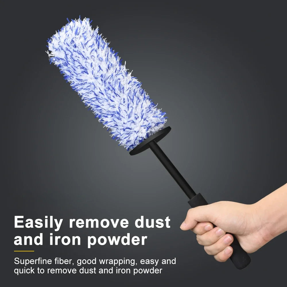 New Removable Ultra Soft Flat Microfiber Wheel Brush Thin Wheel Cleaning Brush Car Wash & Cleaning Supplies for Car Care Washing