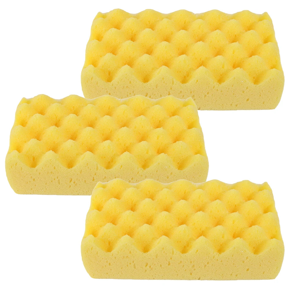 Large Car Wash Sponge Block Car Body Cleaning Stain Removal High Density Wave Pattern Water Absorbent Sponge Car Paint Care Tool