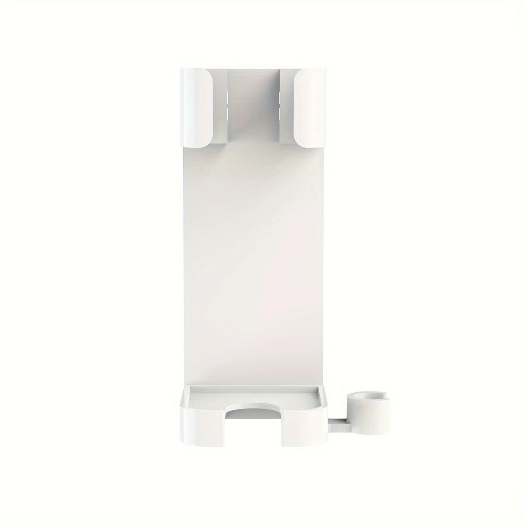 1pc universal wall bracket, plastic storage rack for styling tools and hair dryers, bathroom storage space with cable management