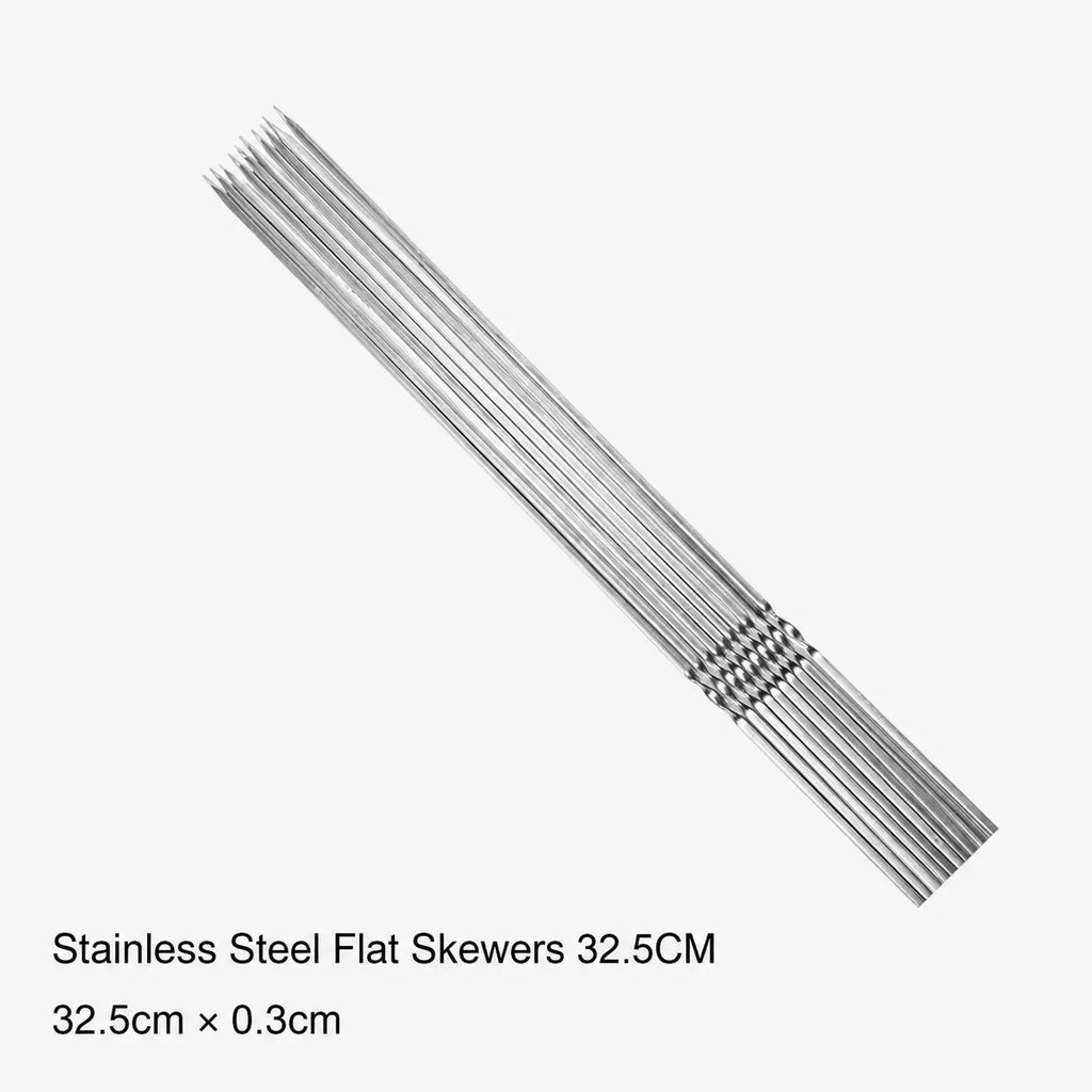 Stainless Steel Barbecue Skewers Reusable Portable Barbecue Fork Outdoor Camping Picnic Barbecue Utensils Kitchen Accessories