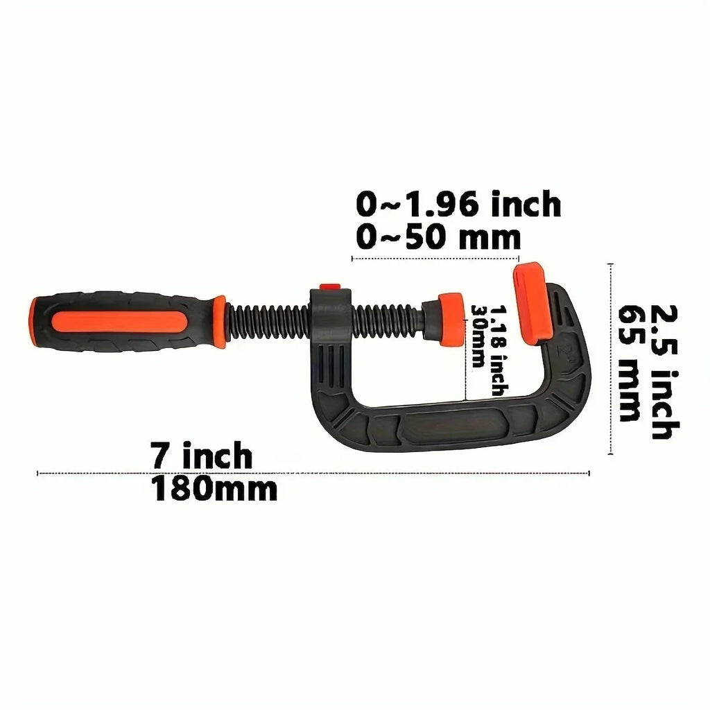 7-inch Heavy-Duty Spring Clamps Strong G Type Plastic Clamp Quick Release 2 Inch Jaw Opening for Woodworking DIY Carpentry Tools