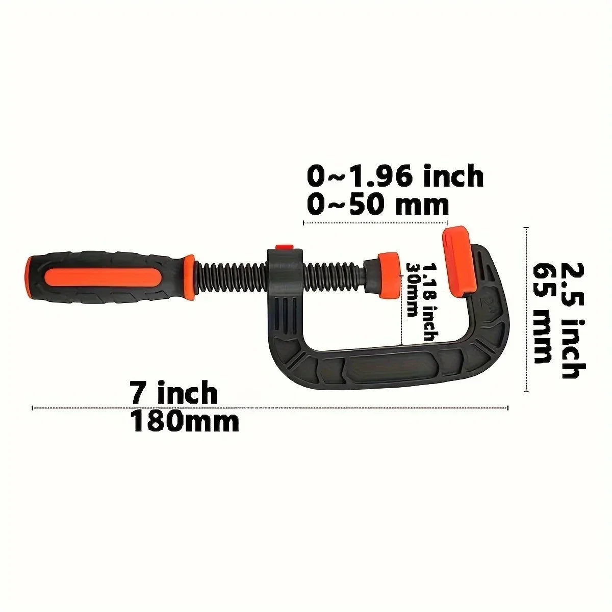 7-inch Heavy-Duty Spring Clamps Strong G Type Plastic Clamp Quick Release 2 Inch Jaw Opening for Woodworking DIY Carpentry Tools