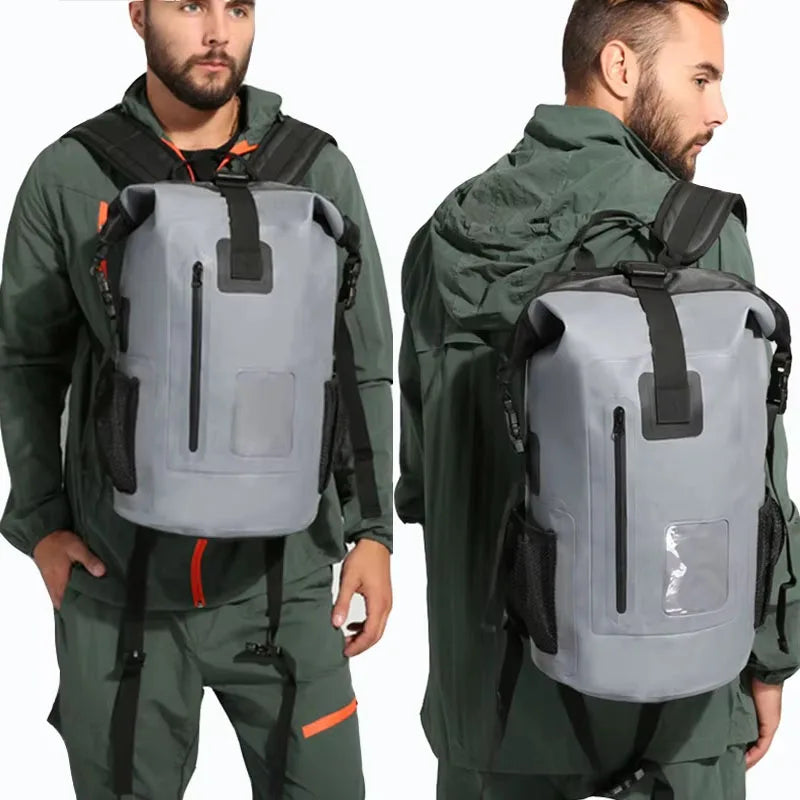 35L Waterproof Rolltop Dry Bag Outdoor Mountaineering Kayak Camping Backpack Trekking River Water Sports Adventure Gear