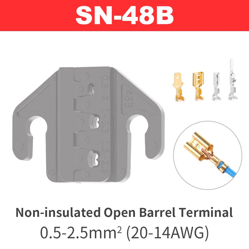 SN Series Crimper Tools Plier 4mm Slot Jaws Set For Crimping Non Pre Insulated/Solar/Ferrule/Coaxial Cable/Open Barrel Terminals