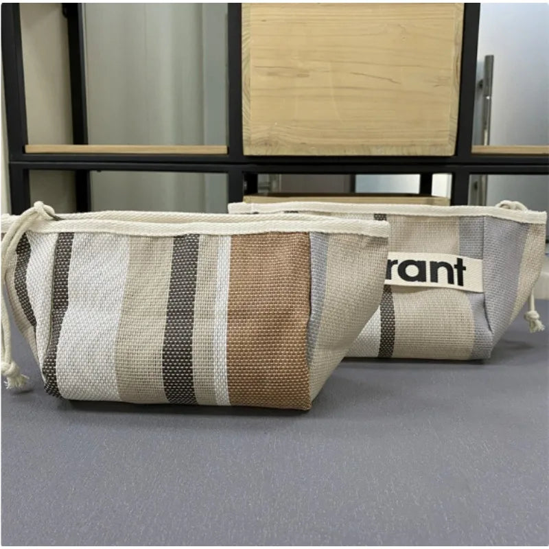 2026 Summer Storage Small Bag Canvas Bag Zipper Makeup Bag Handheld Cloth Bag Women's Bag