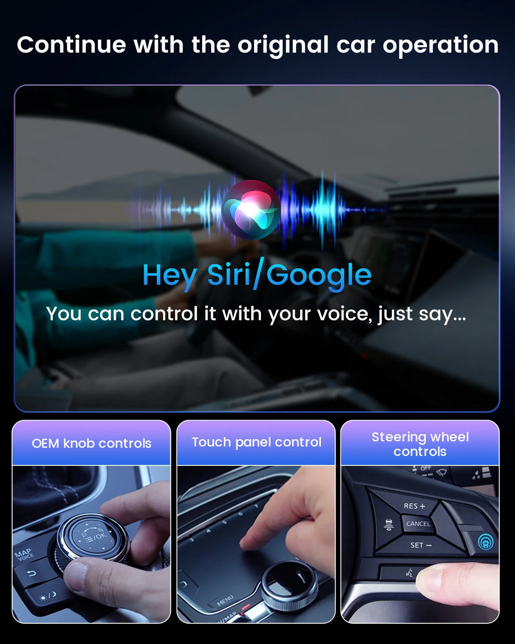 HEYINCAR Car Tv Mate HDMI Multimedia Adapter Wired to Wireless CarPlay Android Auto Video Converter for Google TV Stick Game Box