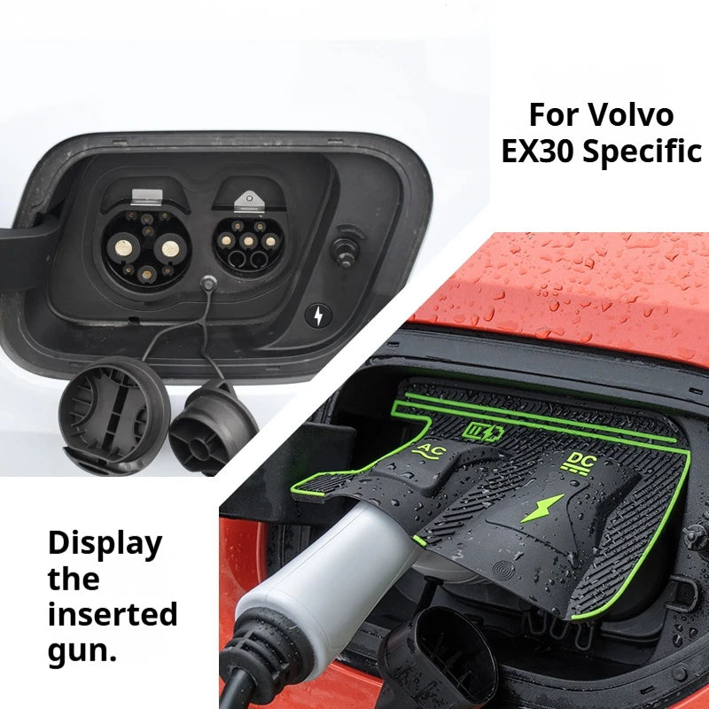 For Volvo EX30 EX90 XC70 Charging Port Cover Waterproof EV Charger Rain Protector, No Drill Adhesive