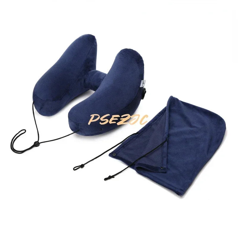 Portable Multi-function Neck Pillow Inflatable H-type Applicable To Outdoor Camping Car Long-distance Travel