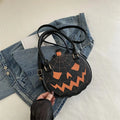 Halloween Single-Shoulder Bag, New Color-Blocking Hand-Held Women's Bag, Simple PU Material Single-Shoulder Pumpkin Bag