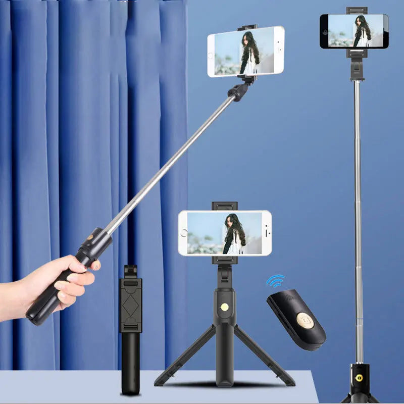 Foldable Wireless Selfie Stick Tripod Mini Selfie Stick Portable Tripods With Bluetooth Remote Control For iPhone Xiaomi Huawei