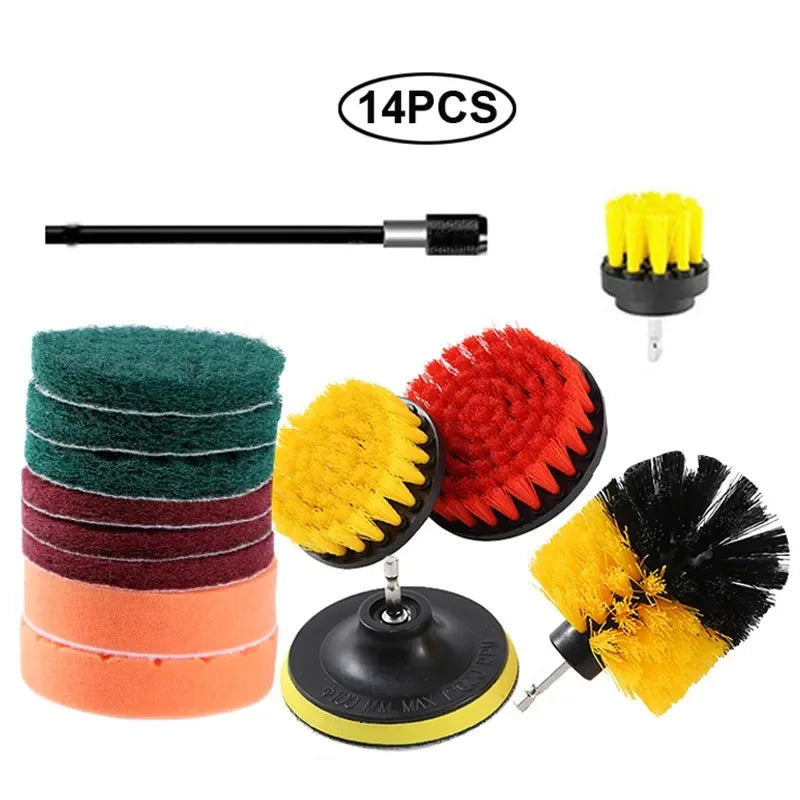 Household Car Cleaning Electric Drill Brush Head Set Electric Brush Kitchen Bathroom Cleaning Kit Toilet Cleaning Tools