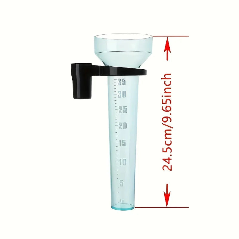 Portable Outdoor Rain Gauge With Black Clip Stand Heavy Duty Polypropylene 1-100cm Hour Scale Rainfall Recorder Garden Tools