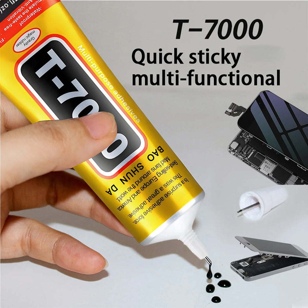 T7000 Upgrade Black Contact Cellphone Tablet Repair Adhesive,Strong Multi-Purpose Glue liquid Precision Applicator Glue.