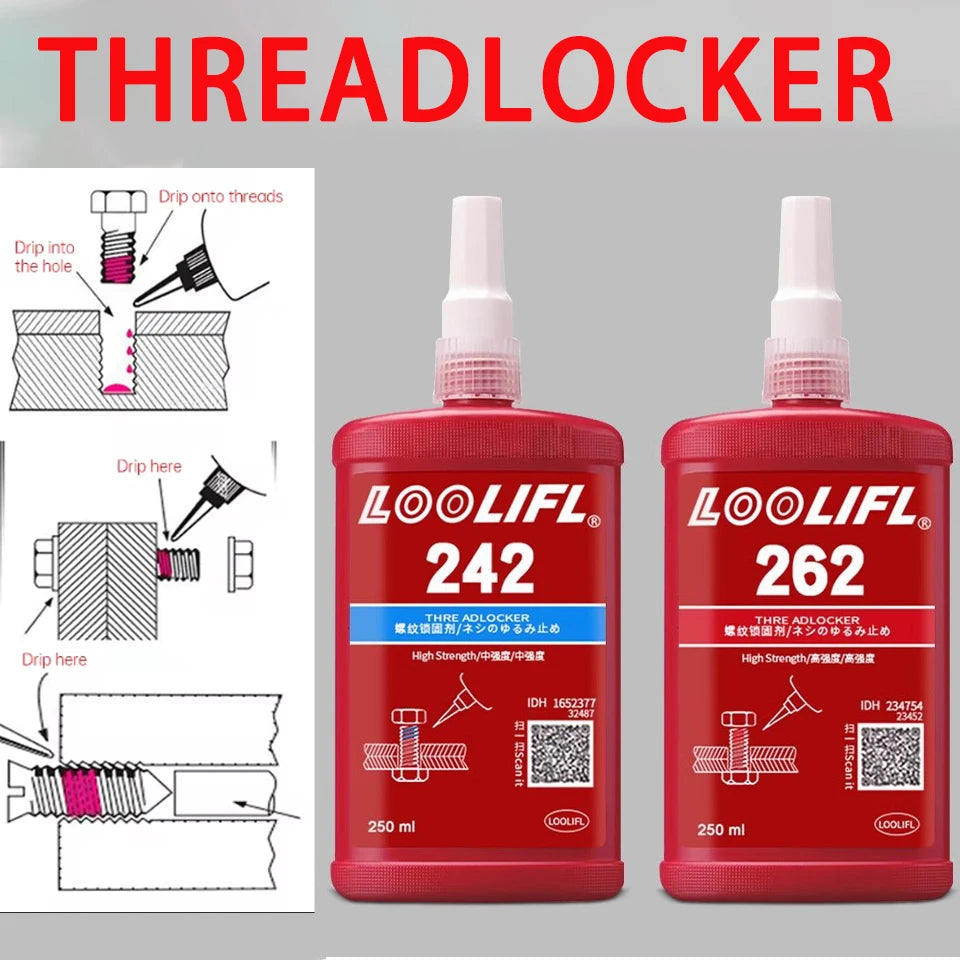 Loctite Threadlocker Anaerobic Adhesive Quick Cured Glue Screw Leaking Agent 243 222 242 262 263 271 272 277 290for Rapid Repair