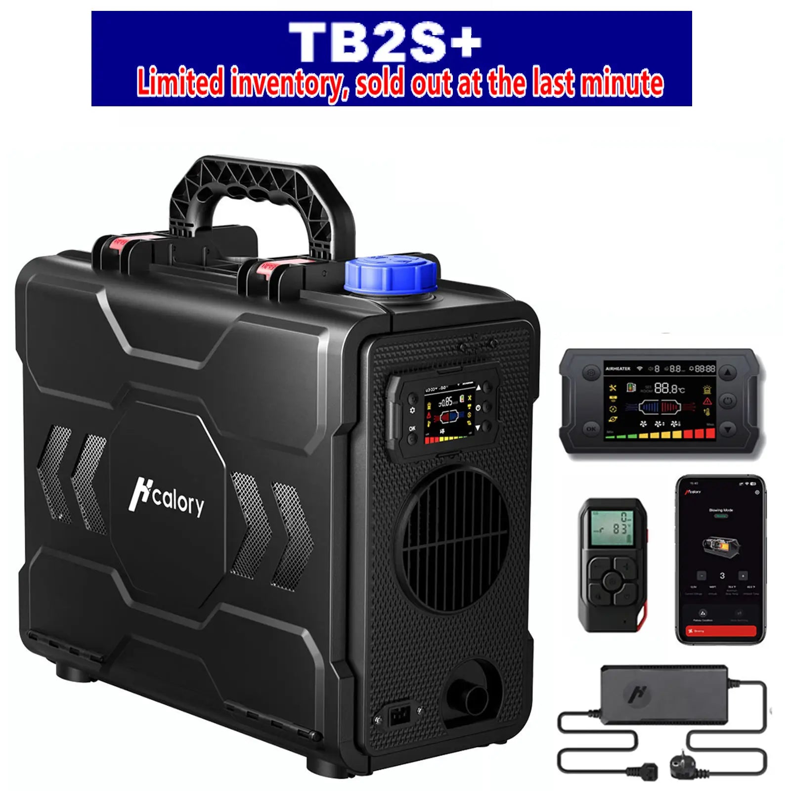 Hcalory TB2S+ 8KW Diesel Heater 6L Toolbox 2S Plus Portable Diesel Air Heater All in One 110/12/24V with App Control, Automatic Start and Stop Altitude Mode Functions for RV Garage Camper Fishing