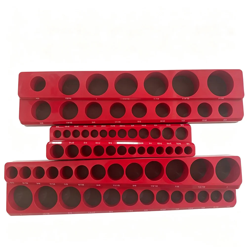 Magnetic Plastic Socket Holder Metric & SAE Magnetic Socket Organizer Rack 1/4" 3/8" 1/2" Drive Socket Storage Tool Holder