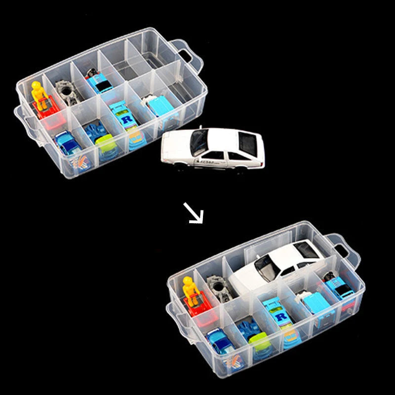 30 Grid Car Model Storage Containers 3 Layer Stackable Craft Storage Box With Handle Bead Organizer For Art,Toy,Washi Tape,Nail