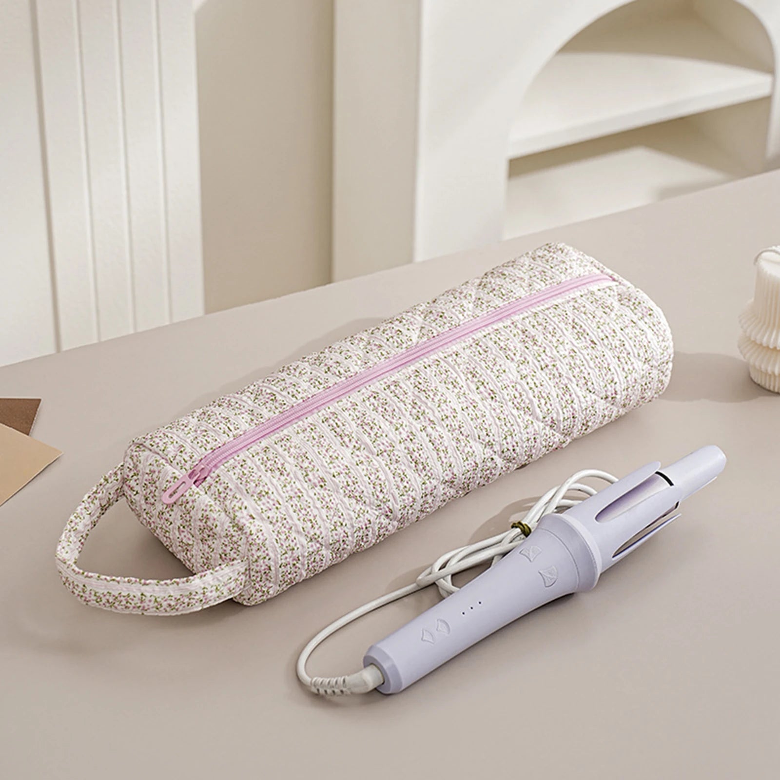 Quilted Hair Air Wrap Dryer Case Zipper Hair Tools Travel Bag Cozy Soft Gifts for Girls Her Mom Friend Sister Bridesmaid