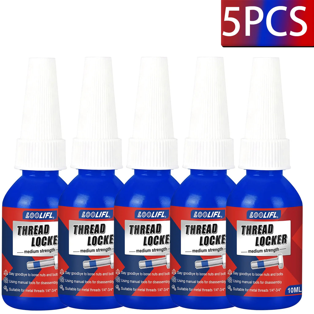 50ML 5PCS Threadlocker Screw Glue Quickly Cured Thread Locking Agent Anaerobic Adhesive Corrosion-Resistant Anti-Loosening Glue