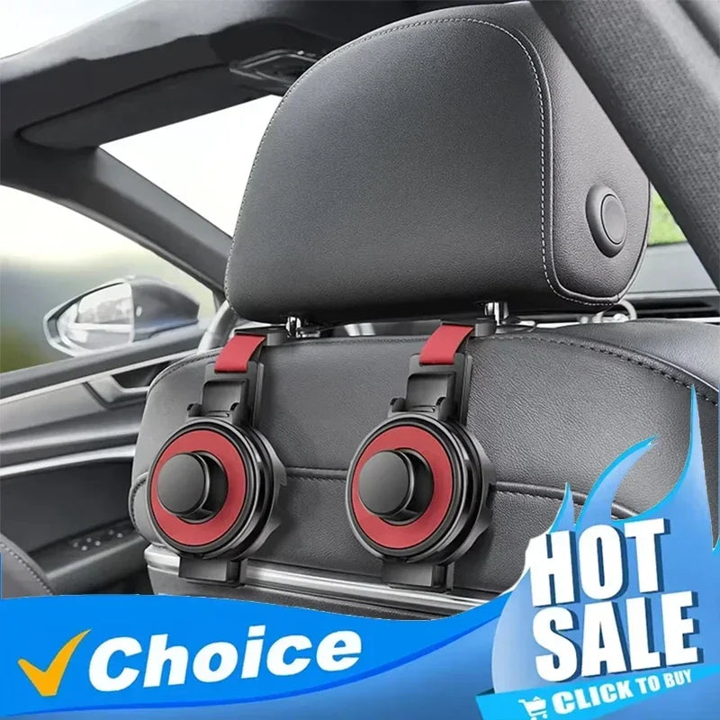 Foldable Multifunctional Hook for Car Seat Back with Car Purse Hook and Phone Holder Car Storage Hooks Hang Bags Cups and Phone