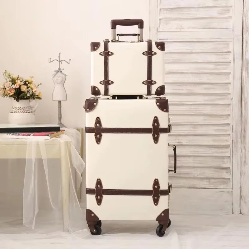 20'22'24'26'inch PU Leather Trolley Suitcases Travel Bags Valise Cabine Valiz Koffer Maletas Suitcase Carry On Rolling Luggage