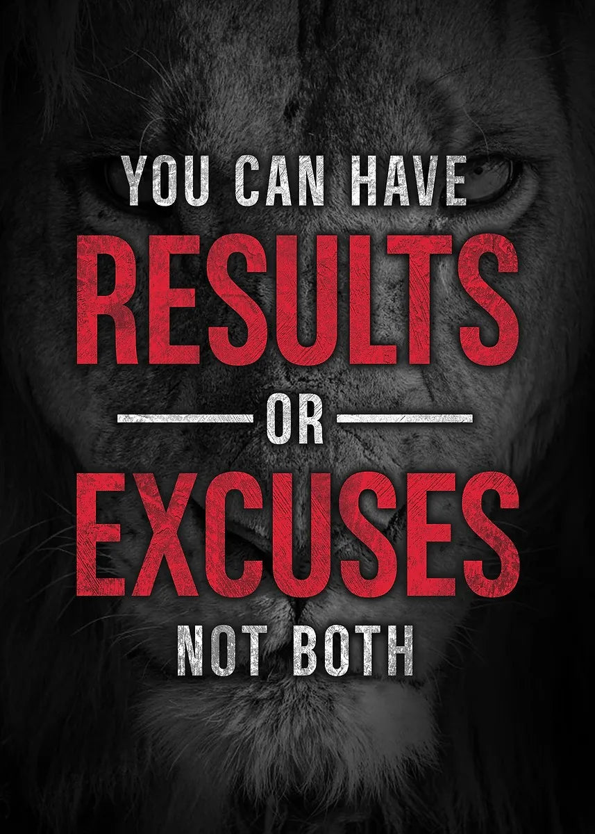 No Excuses Motivational Poster The Cost of Success Quote Canvas Painting Print Wall Art Picture for Living Room Home Decor