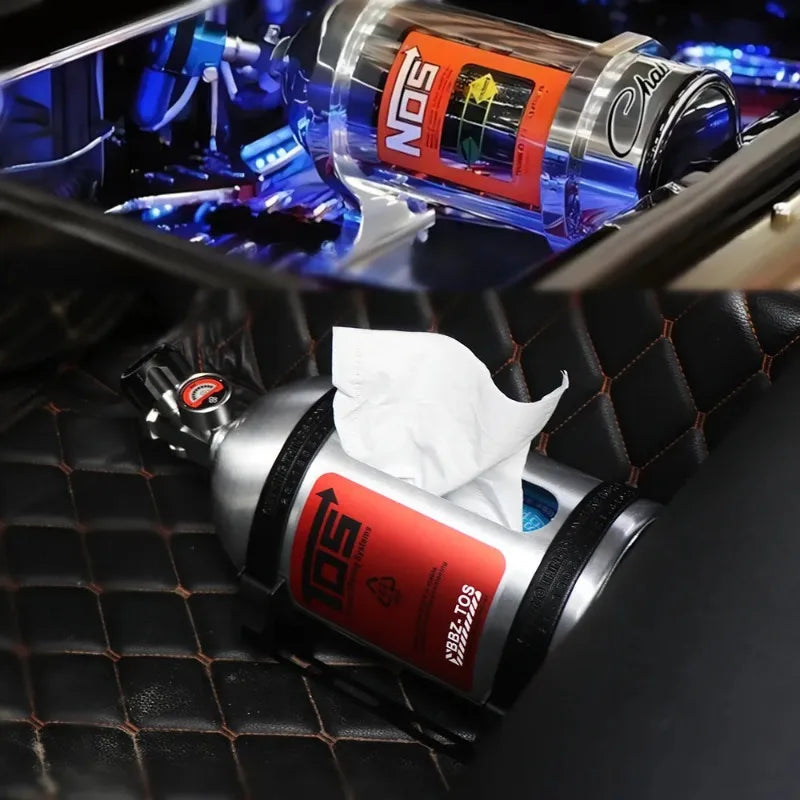 2024New NOS nitrogen system tissue box, car decoration tissue box, car interior decoration tissue storage box
