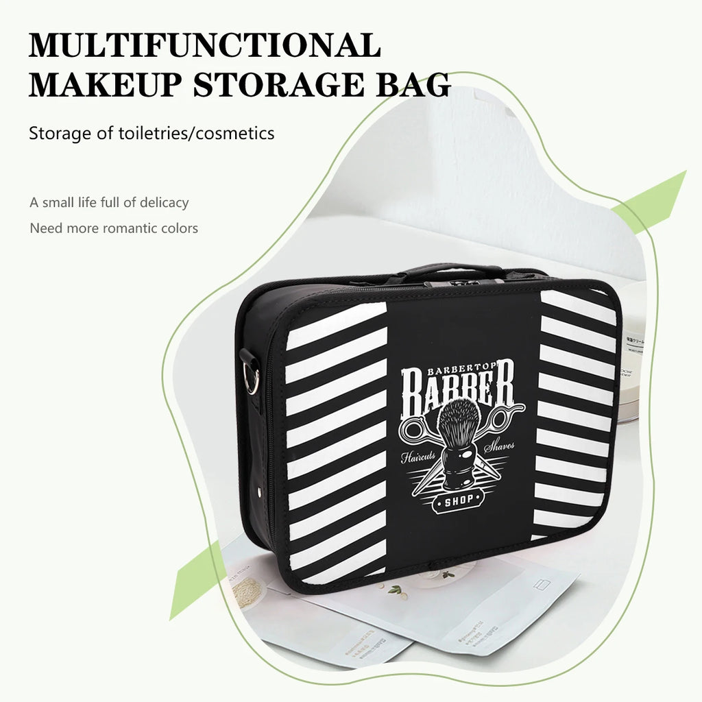 Large Capacity Barber Tool Storage Bag Multi-Function Organizer for Haircut Scissors Clippers Combs Styling Tools Valise Case