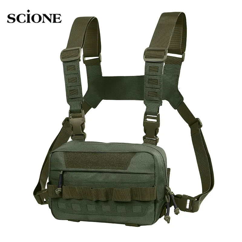 Tactical Camping Vest for Men Fishing Lure Tackle Backpack Outdoor Sports Climbing Hiking Mountainnering Gym Travel Camo Pack