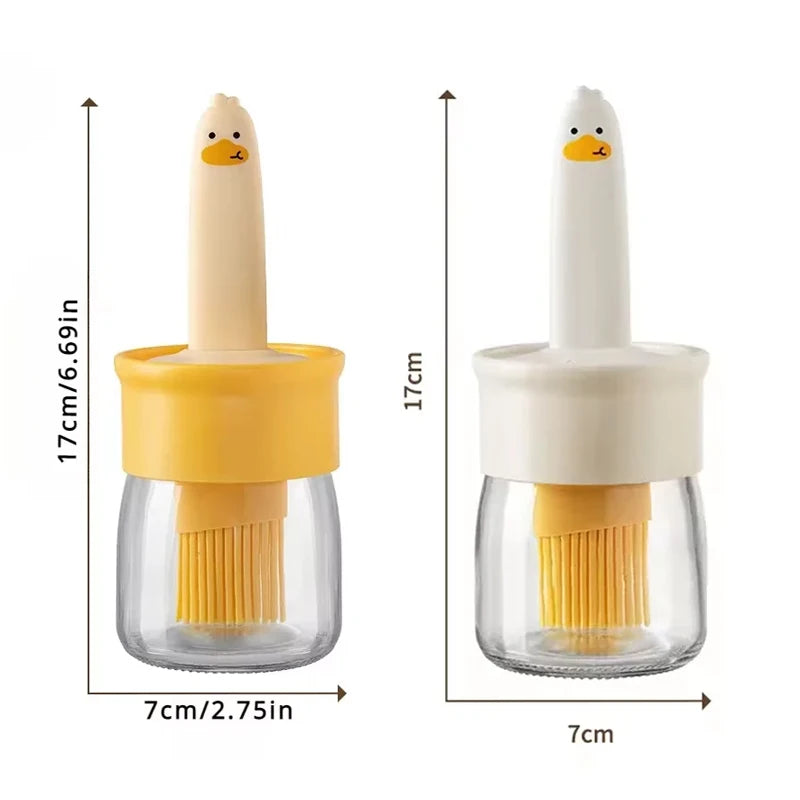 Household silicone oil brush with bottle - kitchen pancake food-grade barbecue baking all-in-one oil brush bottle