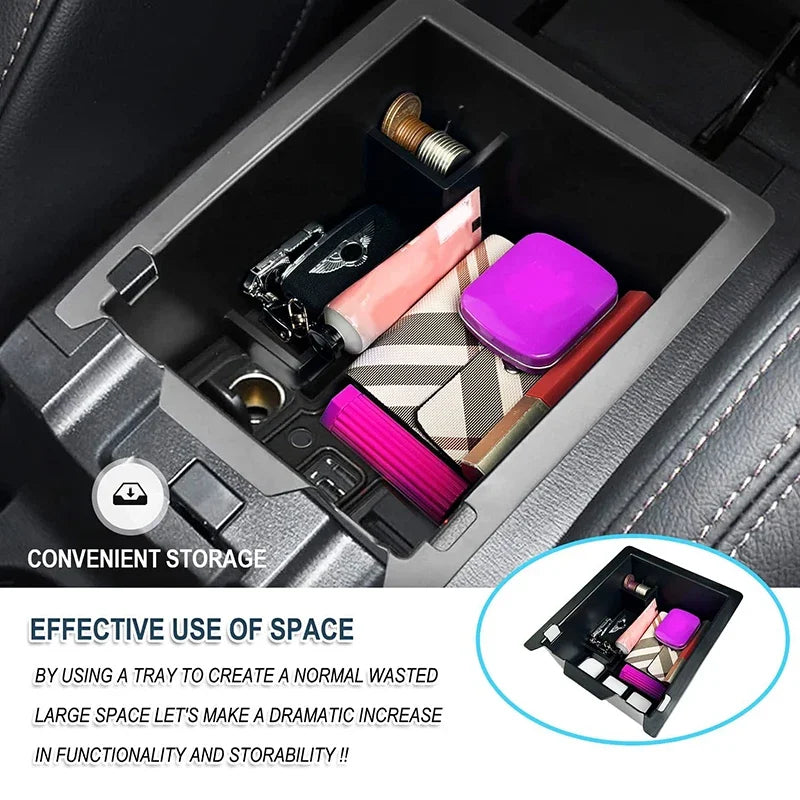 Center Console Accessory Organizer Tray Compatible For 2017-2023 Mazda CX-5 Armrest Storage Box Insert Tray with Anti-Slip Mats