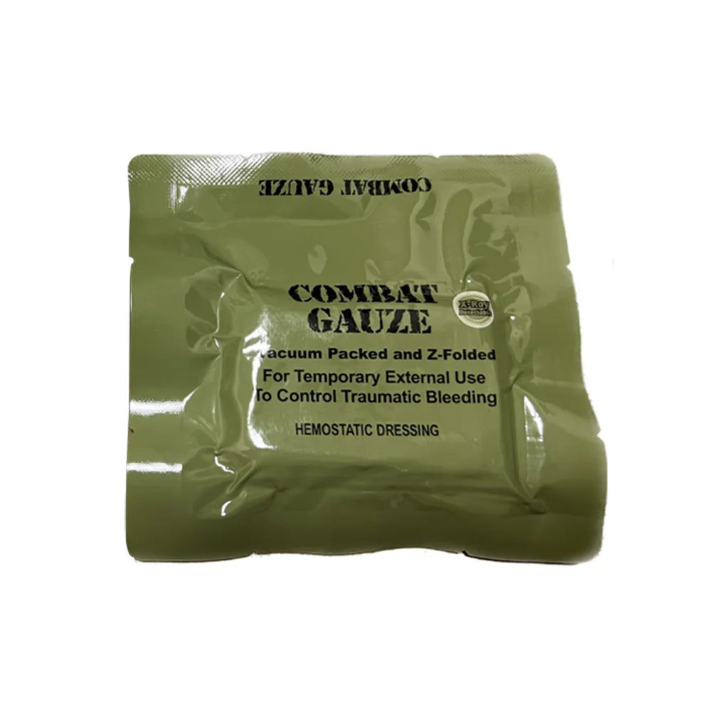 Kaolin Hemostatic Z-Fold Gauze Soluble Trauma Dressing Tactical IFAK Emergency First Aid Wound Care Supplies multiple sizes