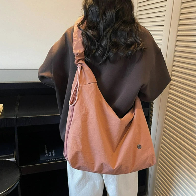 New Women Crossbody Bags Fashion Nylon Tote Shoulder Bag Large Capacity Lazy Style Korean Version Texture Casual Bags for Travel