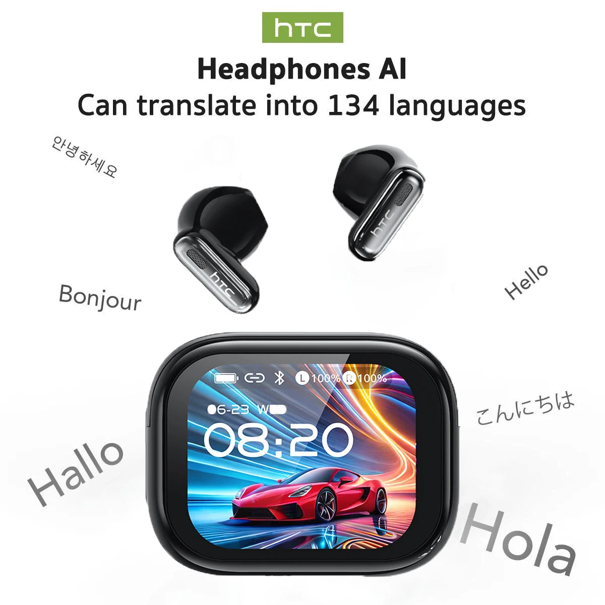 Auriculares Traductor DeIdioma 2026 HTC NE68 AI Translation Earbuds Bluetooth 6.0 Low Latency Gaming IPX4 Sports Touch Control