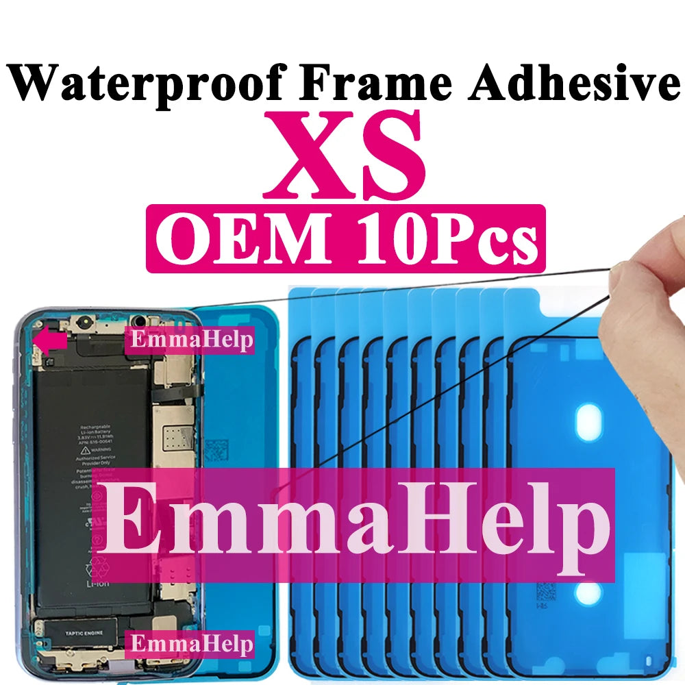 10pcs Waterproof Sticker for iPhone 16 Pro Max 17 14 13 12 11 15 XS XR 8 SE 3M Seal Adhesive Pre-Cut LCD Screen Frame Tape Glue