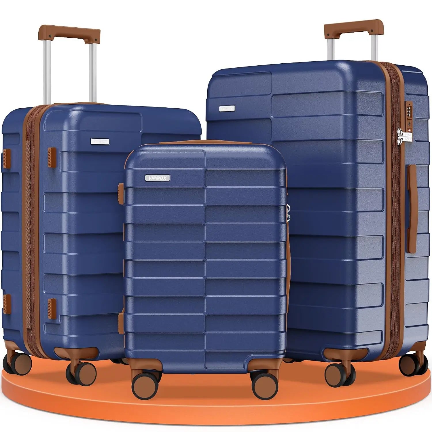 3 Piece 100% PC Expandable Hardside Carry On Luggage Set Ultra Durable Lightweight with 3-Years VIP Service, Customized