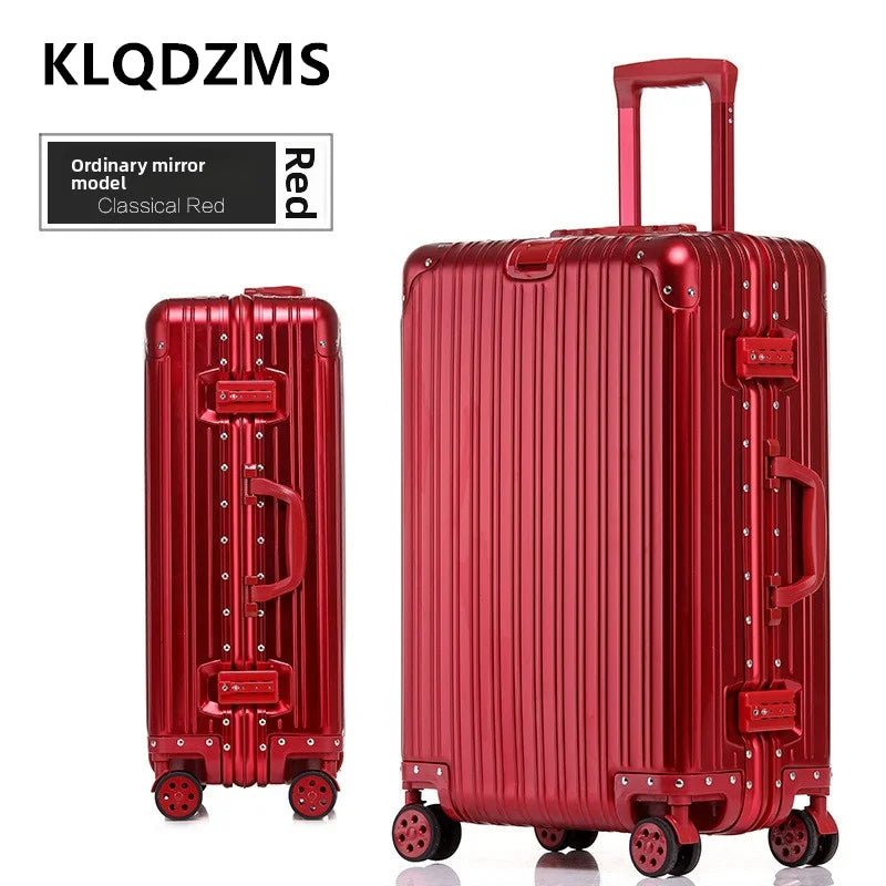 KLQDZMS High Quality All Aluminum Magnesium Alloy Luggage Large Capacity Travel Suitcase 20 Inch Boarding Business Luggage Bag