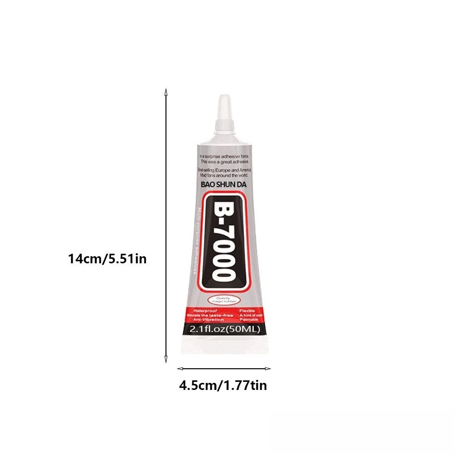 B7000 Multi Purpose Clear Glue Flexible Removable Adhesive for Jewelry Phone Screen DIY Craft and Small Item Bonding