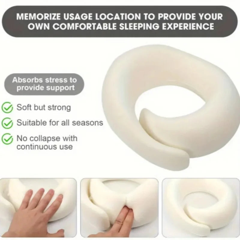 Portable U-shaped Travel Pillow 100% Memory Foam Snail Pillow Travel Neck Support Neck Pillow Adjustable Soft Noon Break Pillows