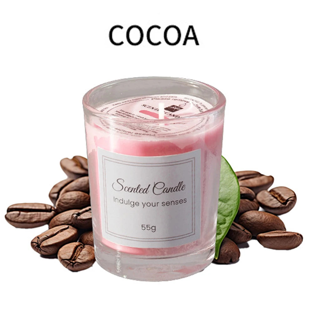 1pcs Premium Aromatherapy Candle Gift Box Comes with Glass Cup Smokeless Soy Wax Aromatherapy Candle Day Christmas Valentine’s