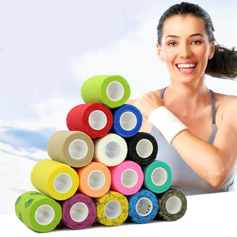 1Pc Waterproof Medical Therapy Self Adhesive Bandage Muscle Tape Finger Joints Wrap First Aid Kit Pet Elastic Bandage 2.5-10cm