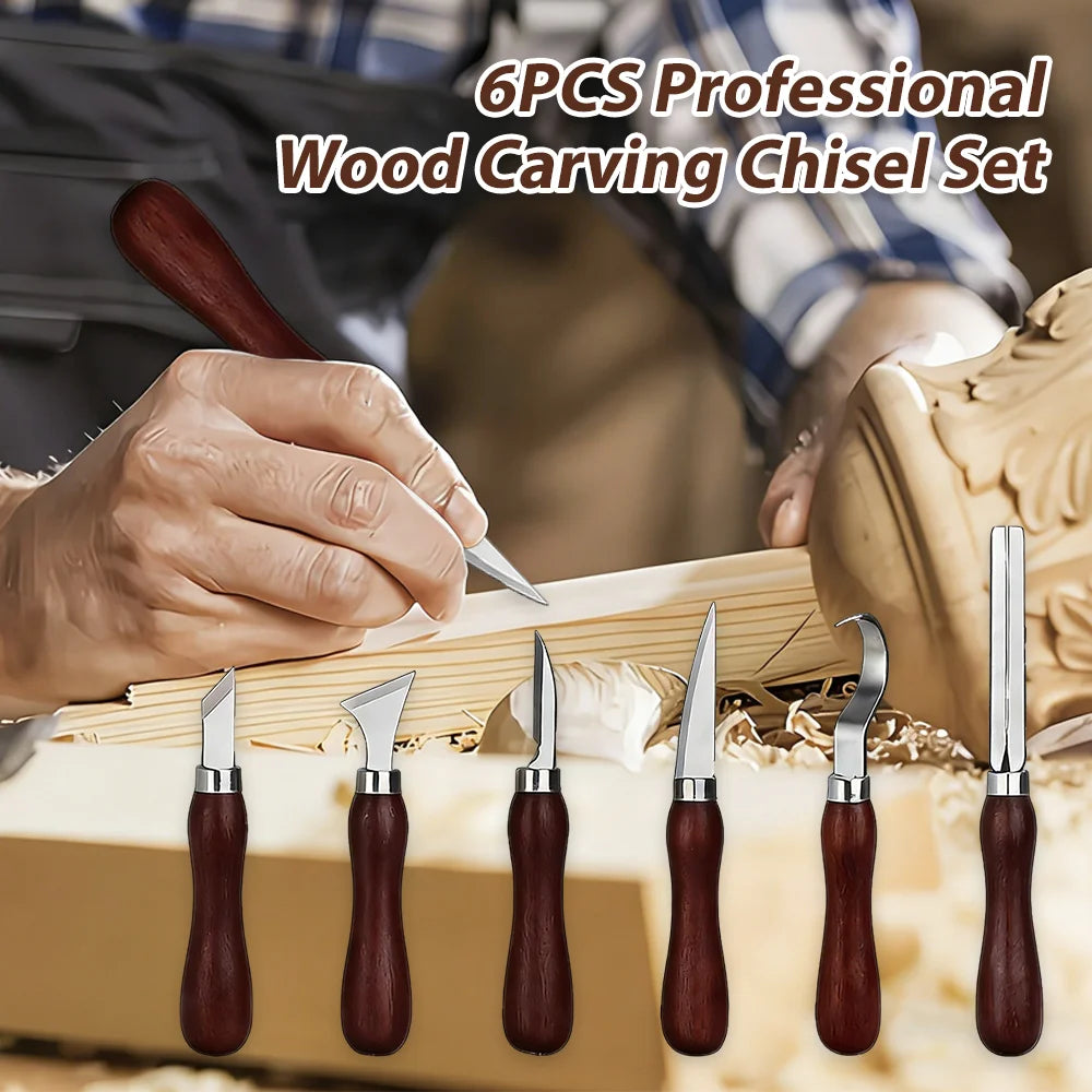 Wood Carving Knife Chisel Set, Stainless Steel Wood Whittling Knife for DIY Woodworkers/Detail Carving, Leather Craft Beveller