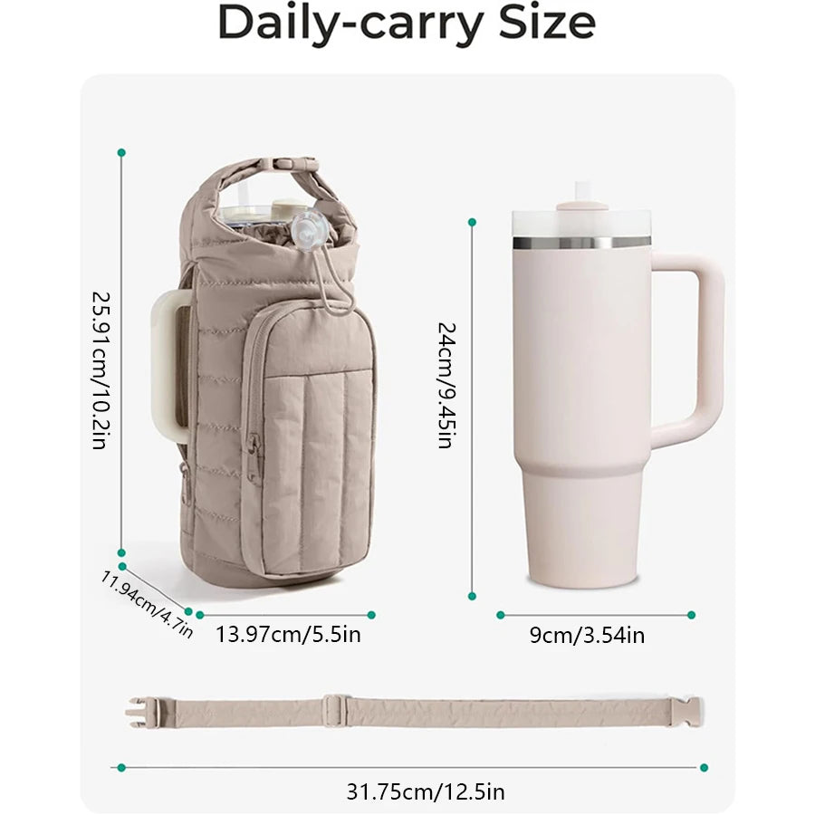 Outdoor Sports Kettle Bag Portable Large Capacity Crossbody Water Cup Bag Travel Thermos Cup Cover