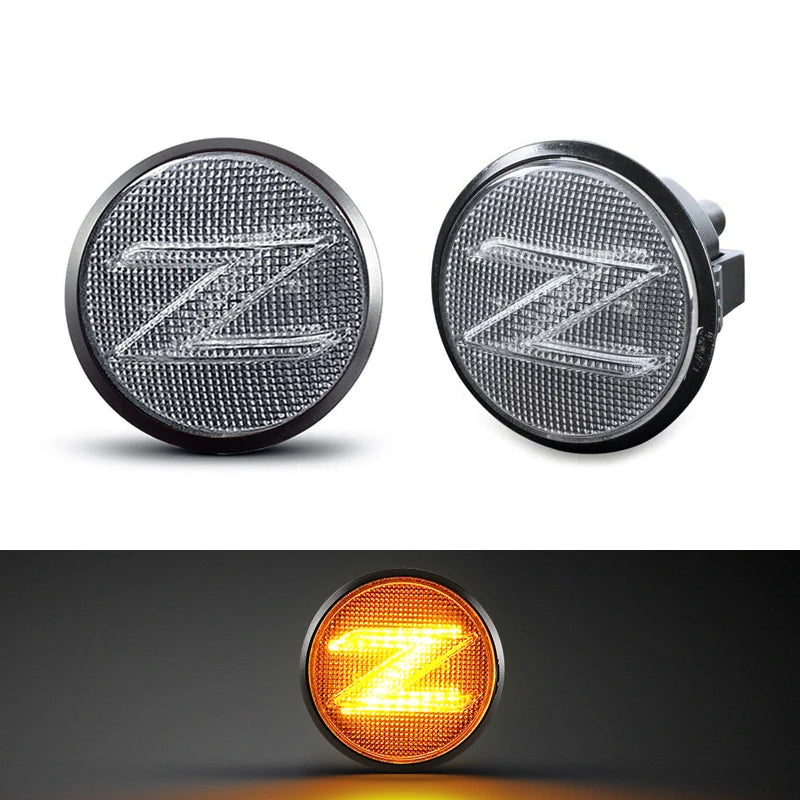 2Pcs LED Side Marker Light For Nissan 370Z Z34 2009-2020 350Z Z33 2003-2009 Side Fender Dynamic Turn Signal Indicator Lights