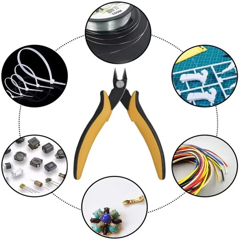 JUSTINLAU Mini Wire Cutter Diagonal Pliers Small Cutter Electronic Pliers Wires Insulating Rubber Handle Model Hand Tools DIY