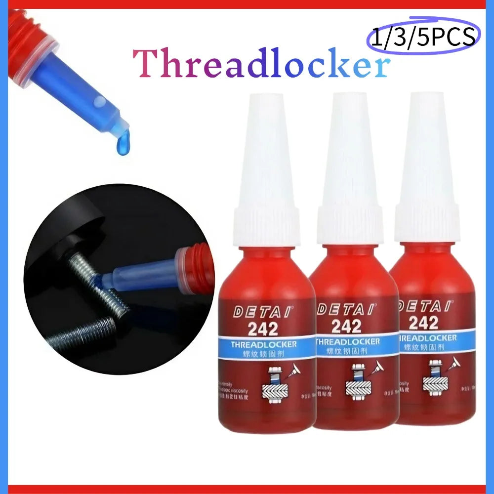 1/3/5pcs 242 Medium Strength Threadlocker Blue Locktite Anaerobic Threadlocker Adhesive Caulk Adhesives Sealer For Hardware