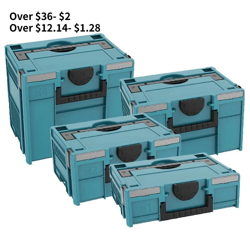 Stackable Plastic Tool Box, Multi-functional Hardware Storage Case for Household, Workshop & DIY Repair Tools Organizer