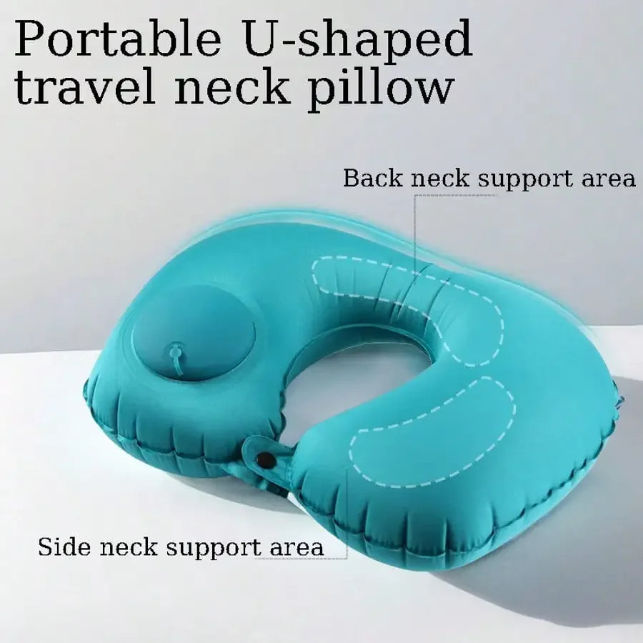 Inflatable Neck Pillow for Traveling, Blow Up Neck Pillows for Air Travel, Travel Pillows, Inflatable U-shaped Pillow