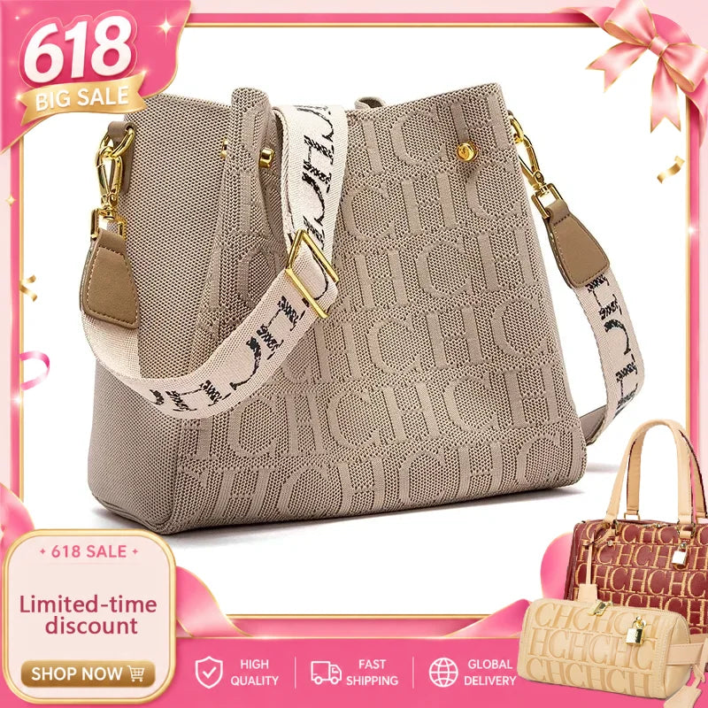 CH Autumn Winter Classic Crossbody Bag Brand Temperament Fashionable Casual Large Capacity Women's Shoulder Bag